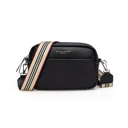 Sac bandoulière asymétrique net noir‑rouge