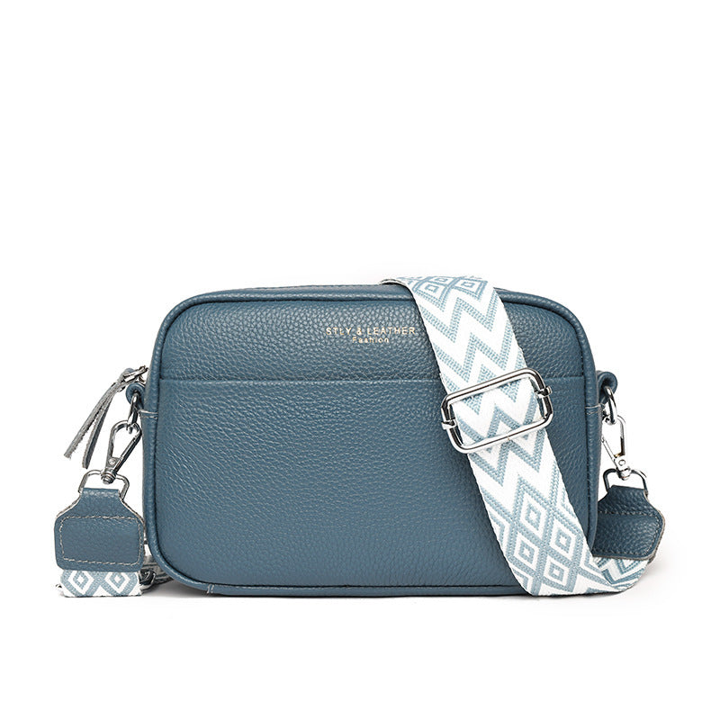 Sac carré chic brodé &amp; bandoulière colorée