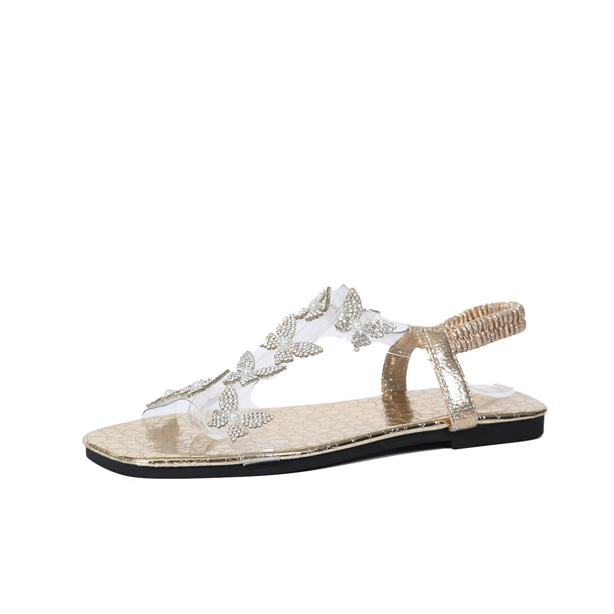 Sandales Papillon Rhinestone Élégantes Femme