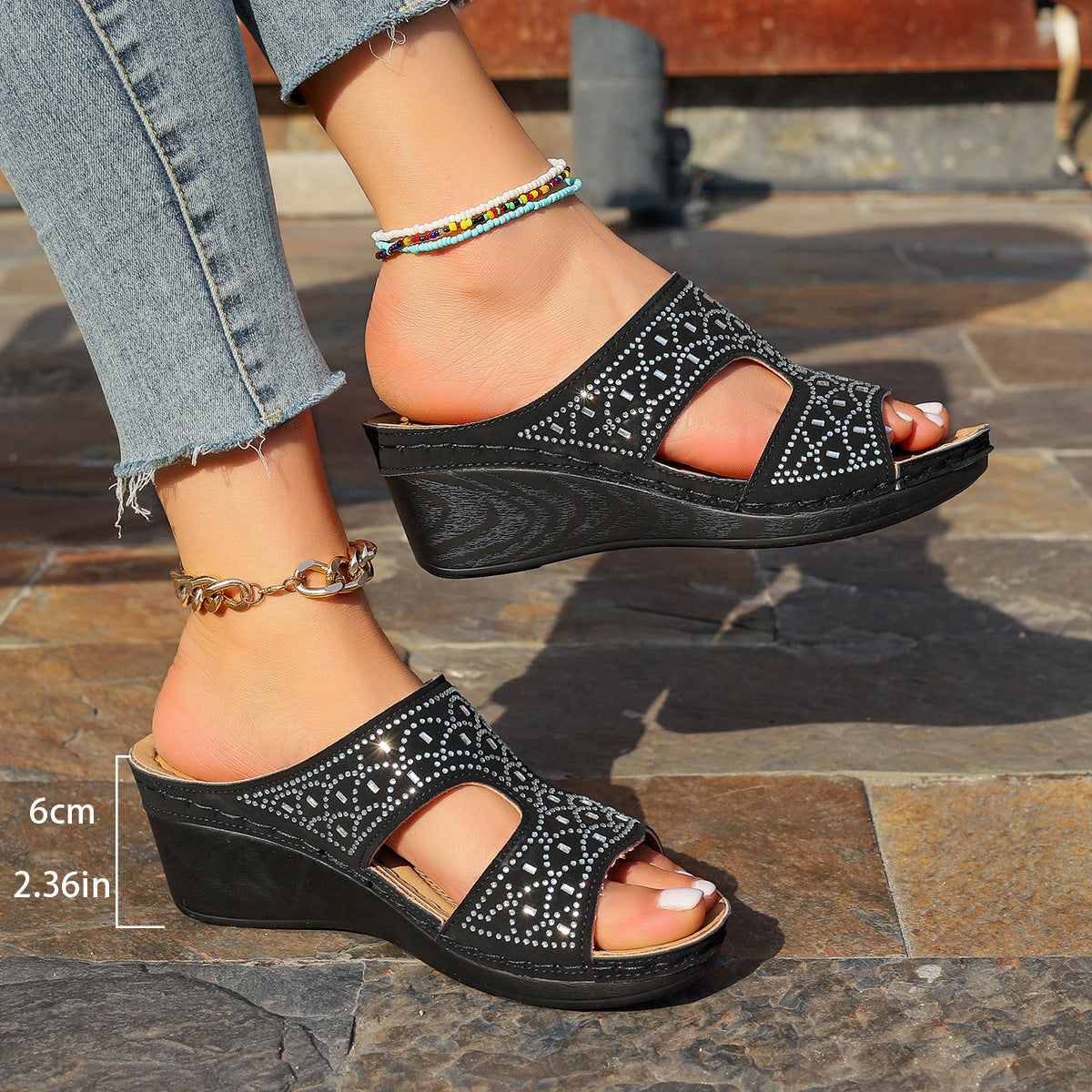 Sandales compensées été femme chic